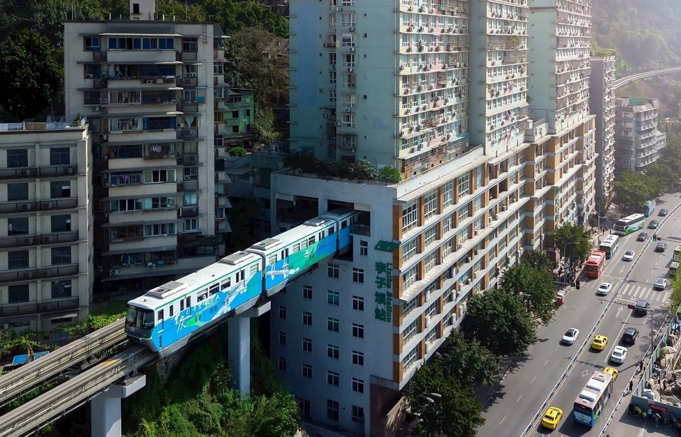 Light Rail Traverses Through the Building.webp